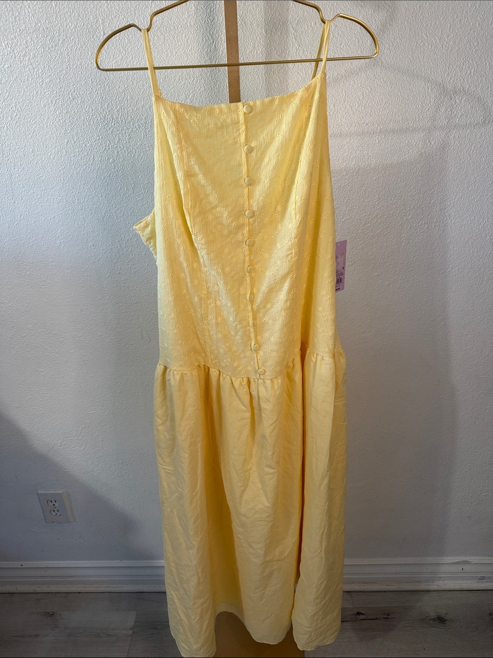 Wild Fable- Drop waist butter yellow Eyelet Sundress- Size XL- NWT
